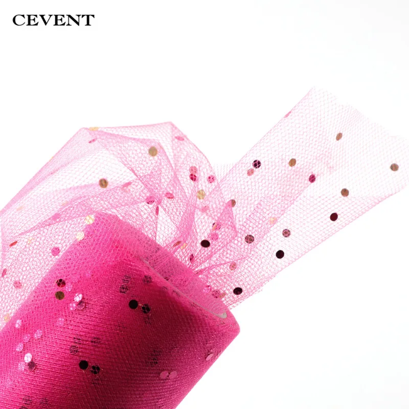 CEVENT 10YardX15cm Блестящий рулон тюля с блестками из органзы прозрачная газовая юбка