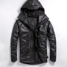 EMS куртка из натуральной кожи, зимнее толстое теплое пальто. Мотоциклетная одежда размера плюс. Мужские куртки из воловьей кожи, распродажа