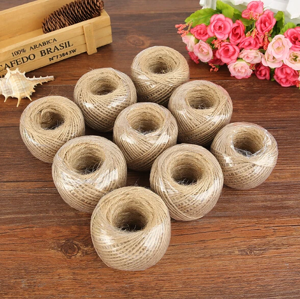 

2mmx100m Jute Twine Rustic Wedding Decor Twisted Jute Rope String Cord Vintage Rustic Party Gift Decor Burlap String