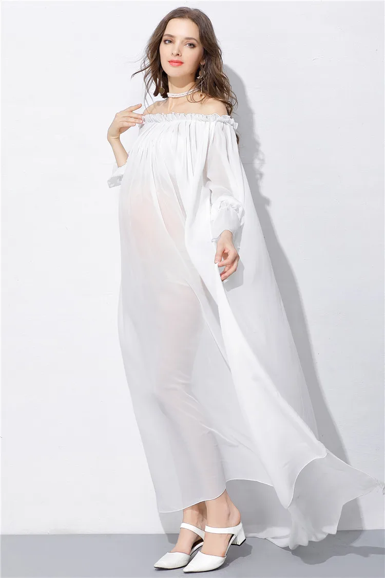 Модная летняя одежда для будущих мам белое платье для фотографии съемки фото элегантные Беременность платья большой размер, для беременных Одежда BC1381