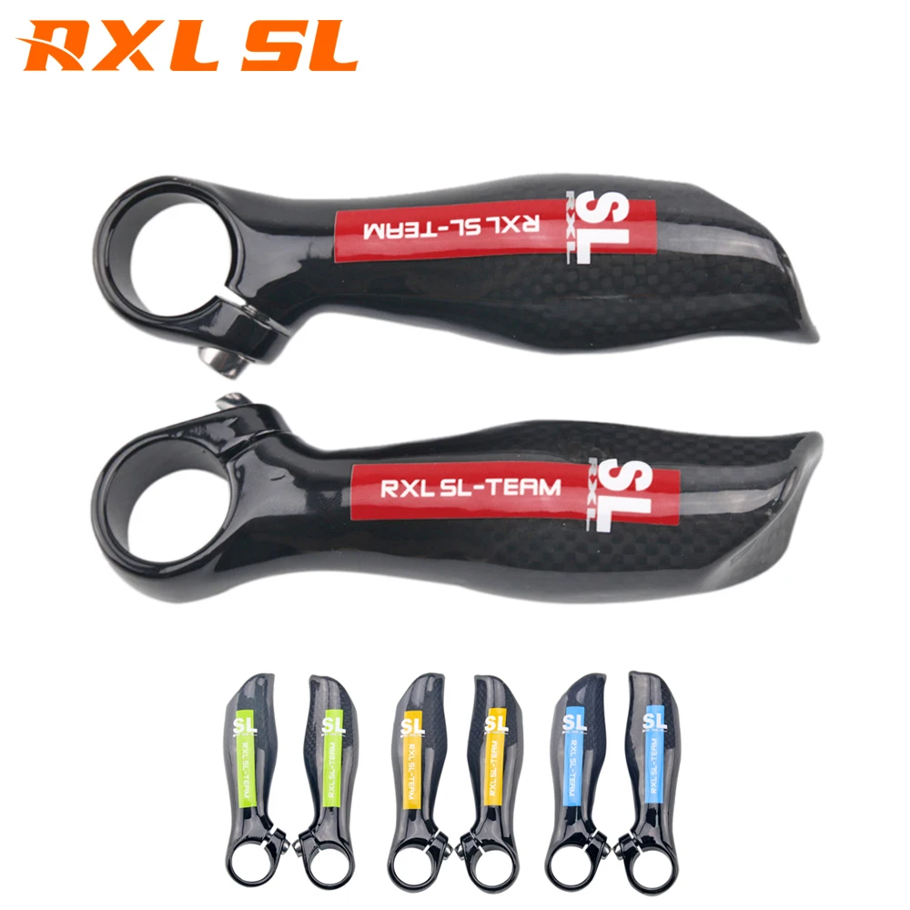 

RXL SL Bicycle Handlebar Horn Carbon Fibre Cycling Bar End Mountain Bikes Bike Parts 3K Gloss Green/Red Handle Bar