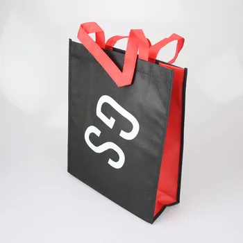 

Wholesale 500pcs/lot custom printed company logo reusable non woven shopping bags fabric eco grocery tote bag