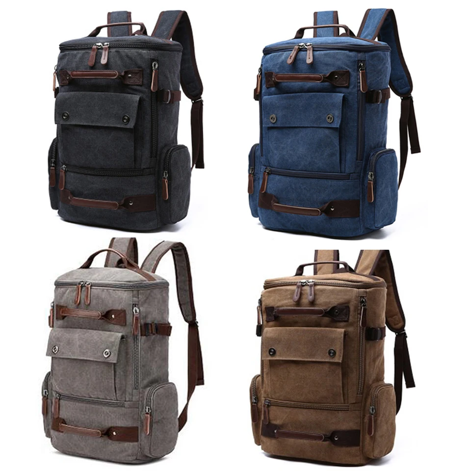 

Laptop 17'' 15.6'' Backpack Men Backpacks Male Canvas Fashion Backpacking Travel Large Capacity Bagpack Student Women Back Pack