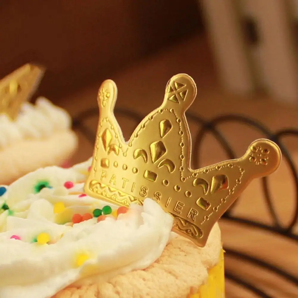 50 шт. золотая корона принцессы Топпер торт Tooper бумажные сувениры вечерние торт кекс выбор детский душ украшения для свадьбы дня рождения - Цвет: Золотой