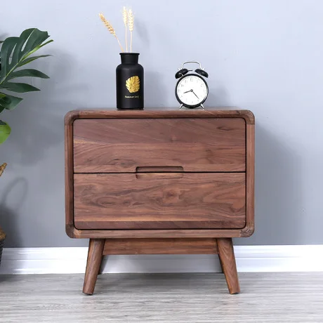 

Nightstands Bedroom Furniture black walnut solid wood bedside table wood wax oil nightstand mesita de noche table de chevet sale