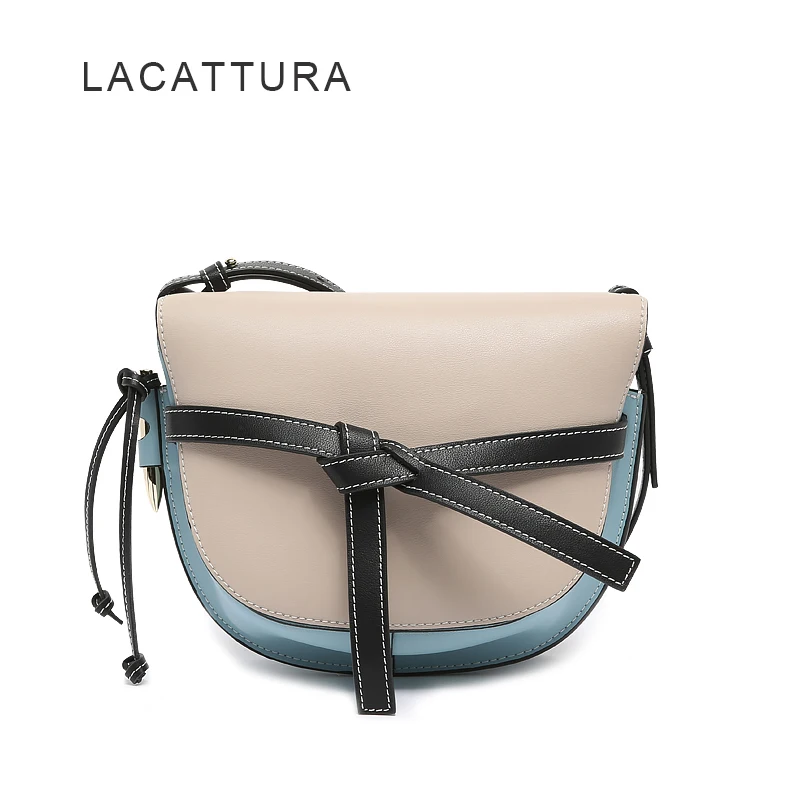 

LACATTURA Bags For Women 2018 Brand Designer Women Handbags Lady Genuine Leather Saddle Gate Bag Fashion Female Mochila Flap