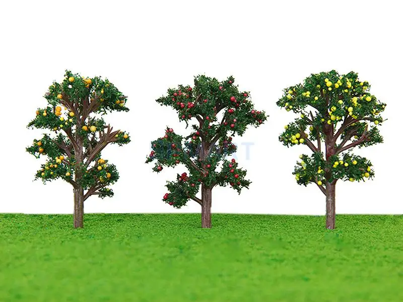 30 шт. 2.8 дюймов Пейзаж Поезд Модель деревья w/смешанный цвет фрукты-масштаб 1/100