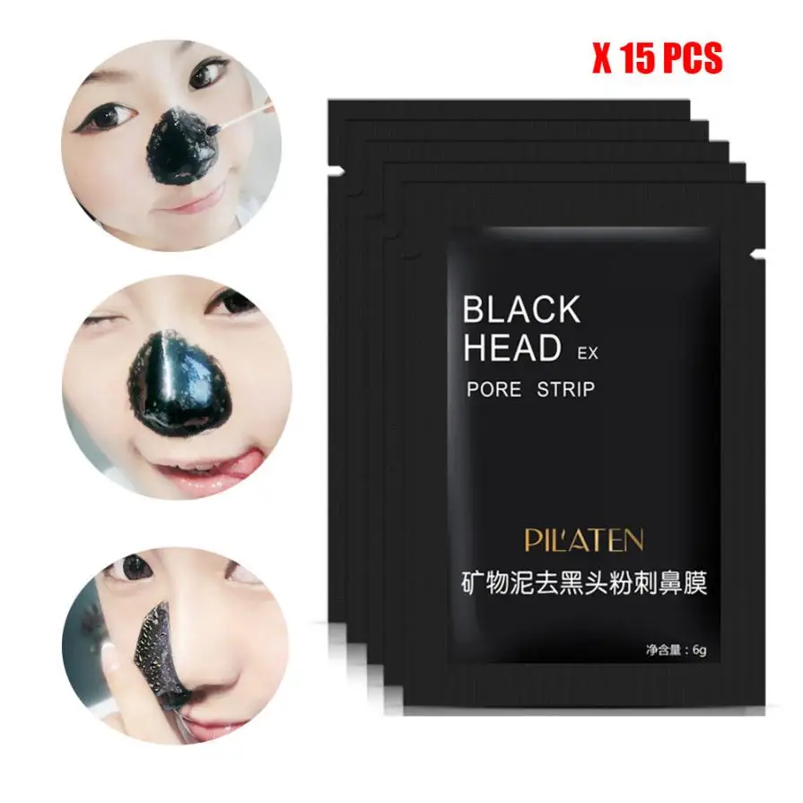 

15pcs Blackhead Remover Black Mud Deep Cleansing Purifying Peel Acne Face Mask Large pores nose blackheads Anne