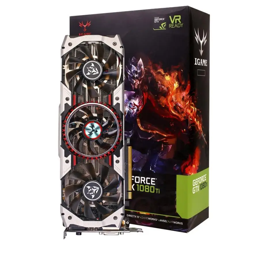 Красочные iGame GTX1080Ti вулкан AD 11 Гб Видео Графика карты 1594/1708 МГц forNIER E21 Прямая
