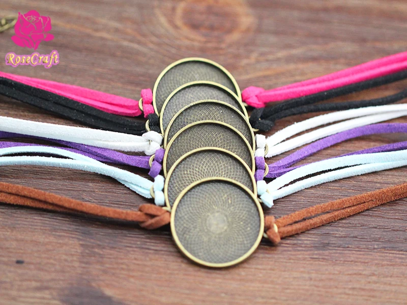 10pcs DIY Suede Flat Leather Cord Bracelet ,blank bracelet settings