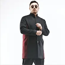 2017 зима 2XL-6XL Плюс размер мужская Китайском стиле шерстяное пальто длинные толстые теплые шерстяное пальто для сильных мужчин в холодную погоду w1534