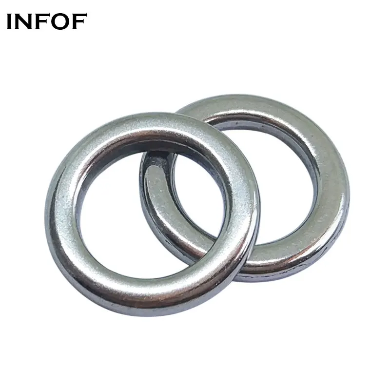 

INFOF 100-pieces Solid Rings Fishing Swivels for Assist Hooks Jig Lure Round Rig Ring Saltwater Fishing Accessories