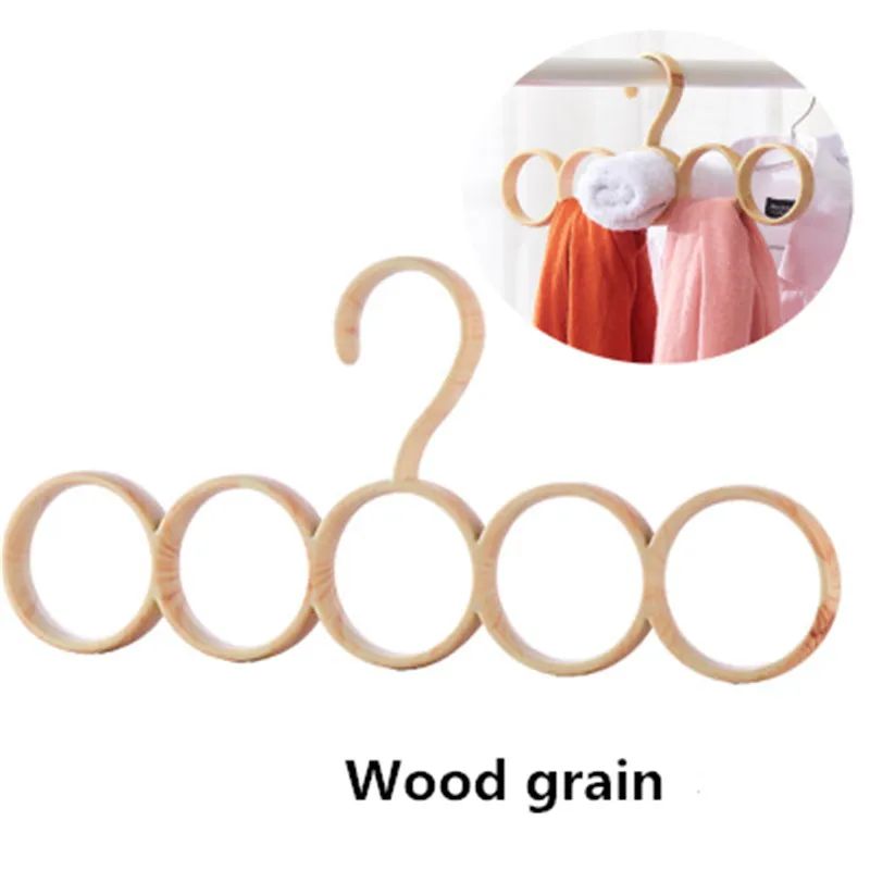 

2019 Scarf frame multi-function 5 ring hanger silk scarf rack belt storage rack tie rack