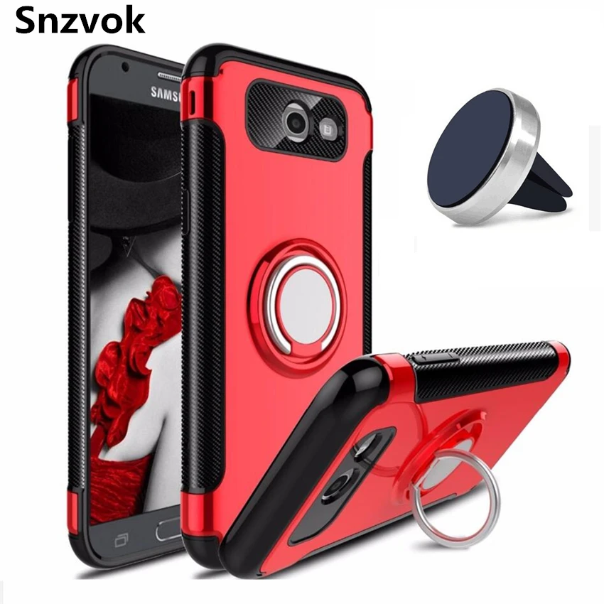 Snzvok Shockproof Phone Case For Samsung S8 plus Metal Ring Holder Adsorption back cover for Galaxy S8+ G9500 G9550 armor |