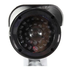 2 Packs 2X Quality Solar Powered Dummy Surveillance Red LED Light Security CCTV Camera Silver