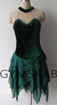

2018 Charming Figure Skating Dress Women's Girl's Customized Ice Skating Dress Sleeveless Gymnastics Costume 6020