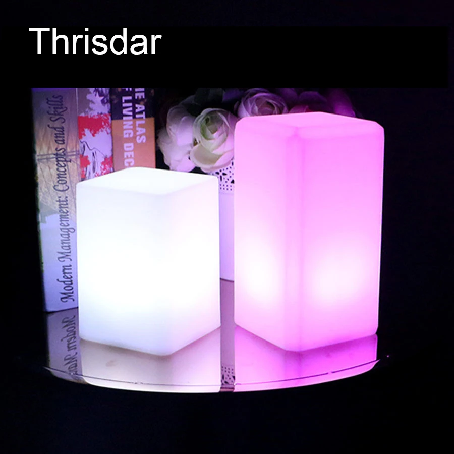 

Thrisdar 16 Color LED Cube KTV Bar Table Desk Lamps IP68 USB Rechargeable Atmosphere Bedroom Bedside Baby Sleeping Table Lamp