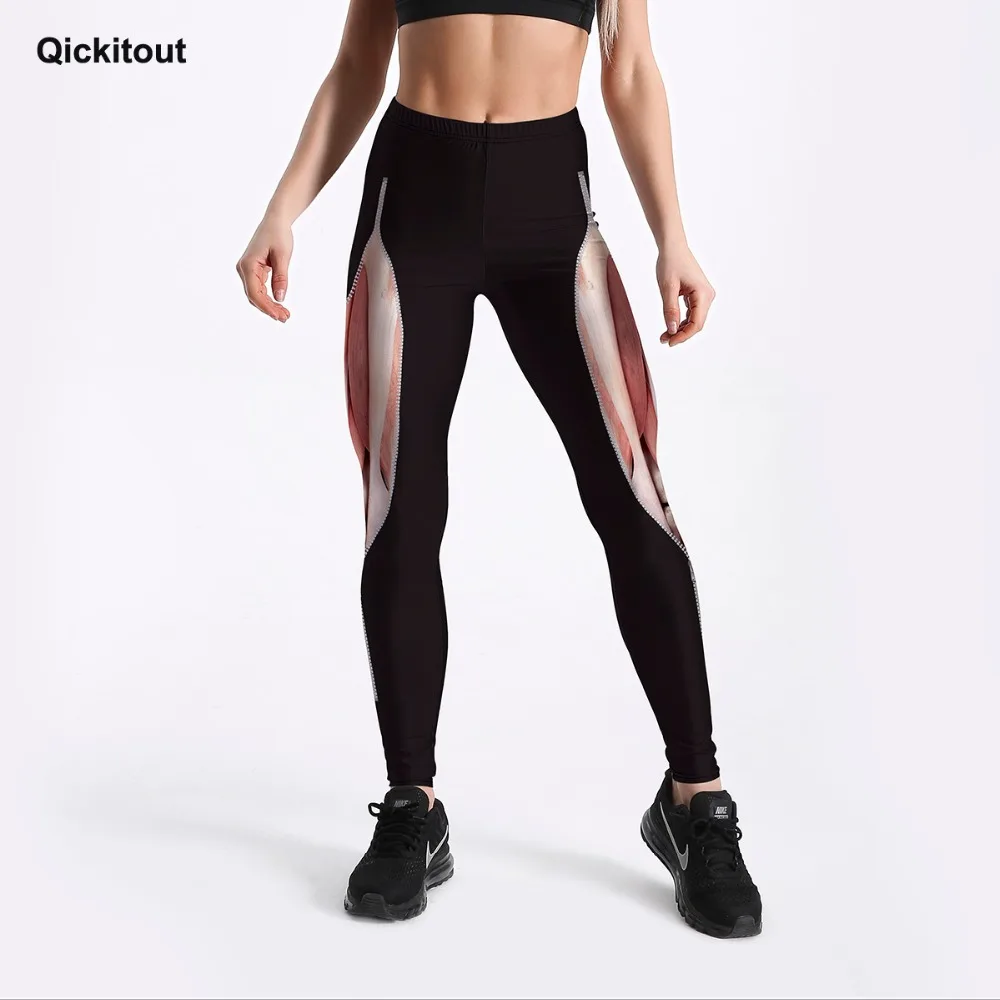 Qickitout فريد تصميم المرأة طماق تمزيق العضلات مع سستة بنطال مطبوعة الأسود صالح عارضة جديد أسفل انخفاض الشحن Qickitout فريد تصميم المرأة طماق تمزيق العضلات مع سستة بنطال مطبوعة الأسود صالح عارضة جديد أسفل انخفاض الشحن