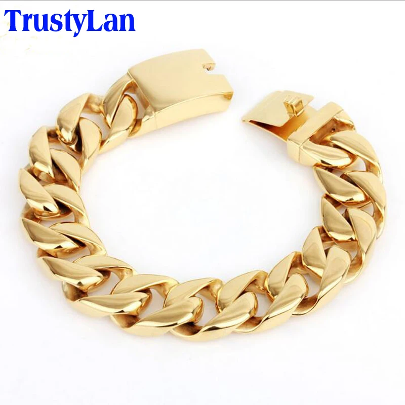 Gold Plated Bracelet Men Luxury Male On 