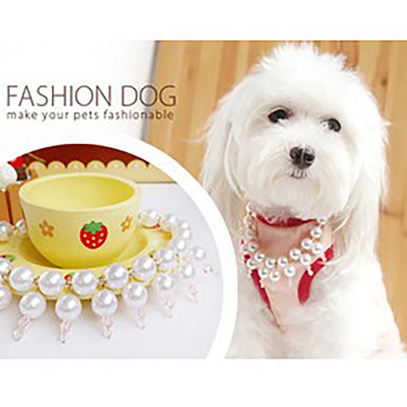 Pearl Dog Collar Ideas Leasote Pet Cat Pearl Necklace Collars