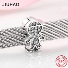 Новинка, 925 пробы, серебряная бейсболка, для детей, прозрачные CZ бусы-клипсы, подходят к оригинальному отражению, зажим, очаровательный браслет, ювелирное изделие