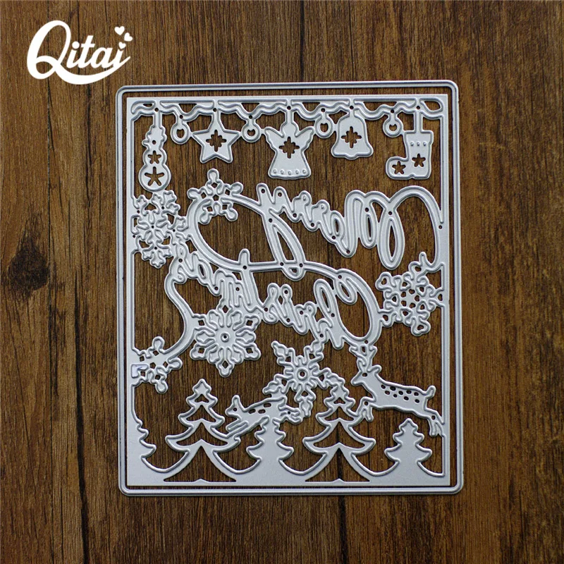 QITAI 2 Pieces/set Die Cutters Christmas Card Wedding Party Decoration