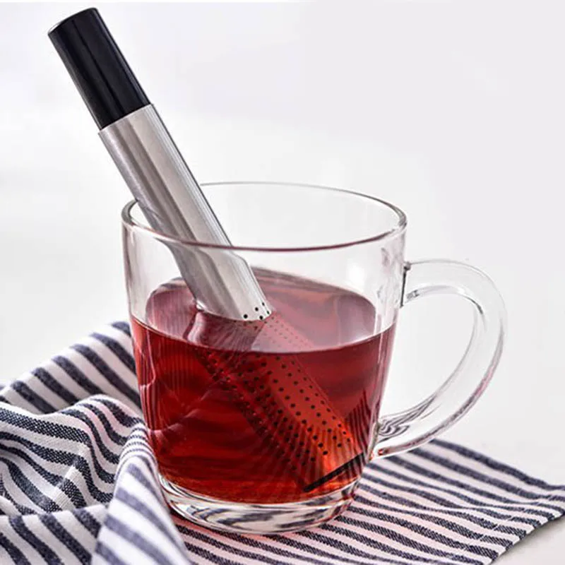 Stainless Steel Tea Infuser Strainer Stick Pipe Design Mesh Tea Filter
