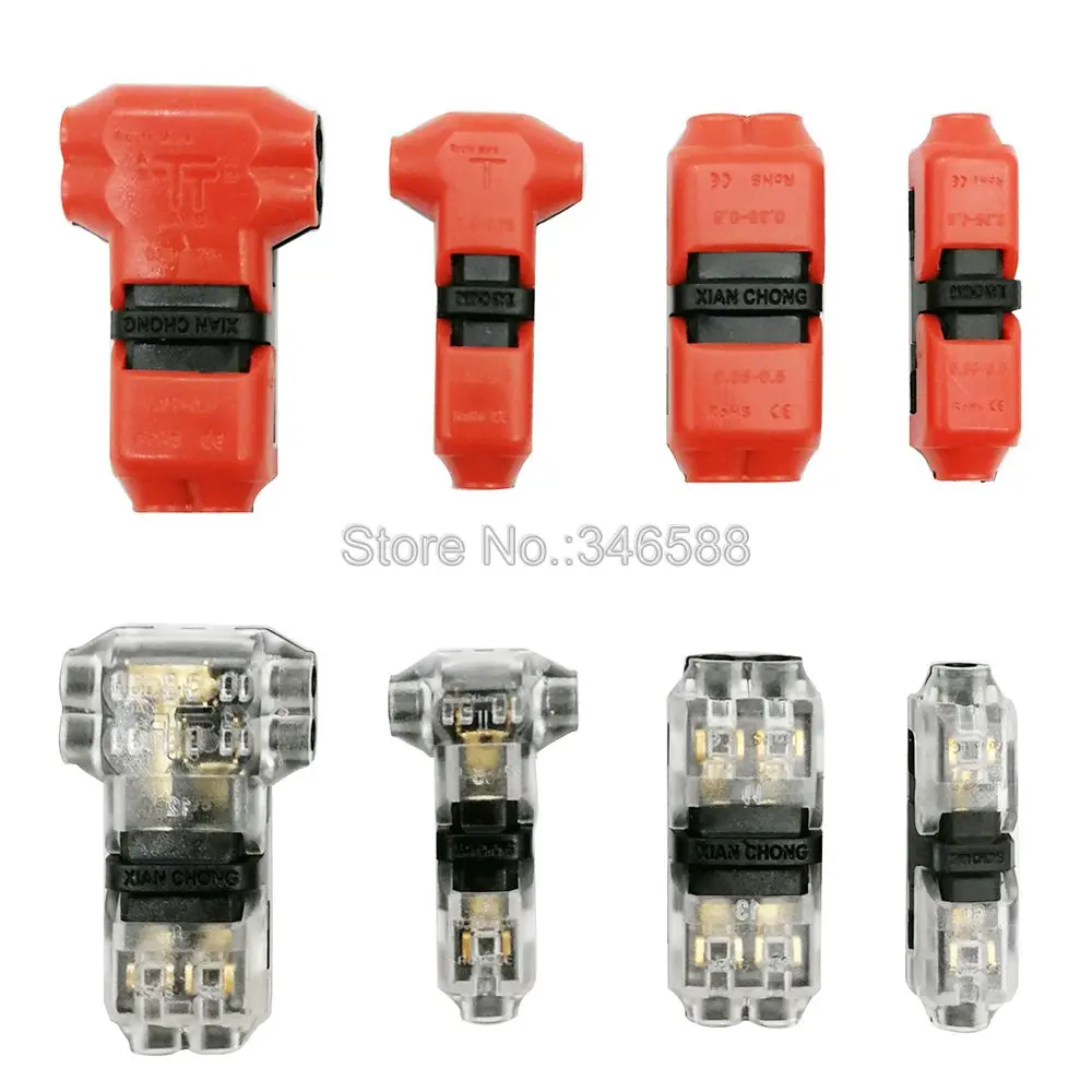 10 шт. Быстрый соединительный провод Соединительный разъем для AWG22-18 1pin/2pin светодиодные ленты провода кабель электрические обжимные клеммные блоки проводник