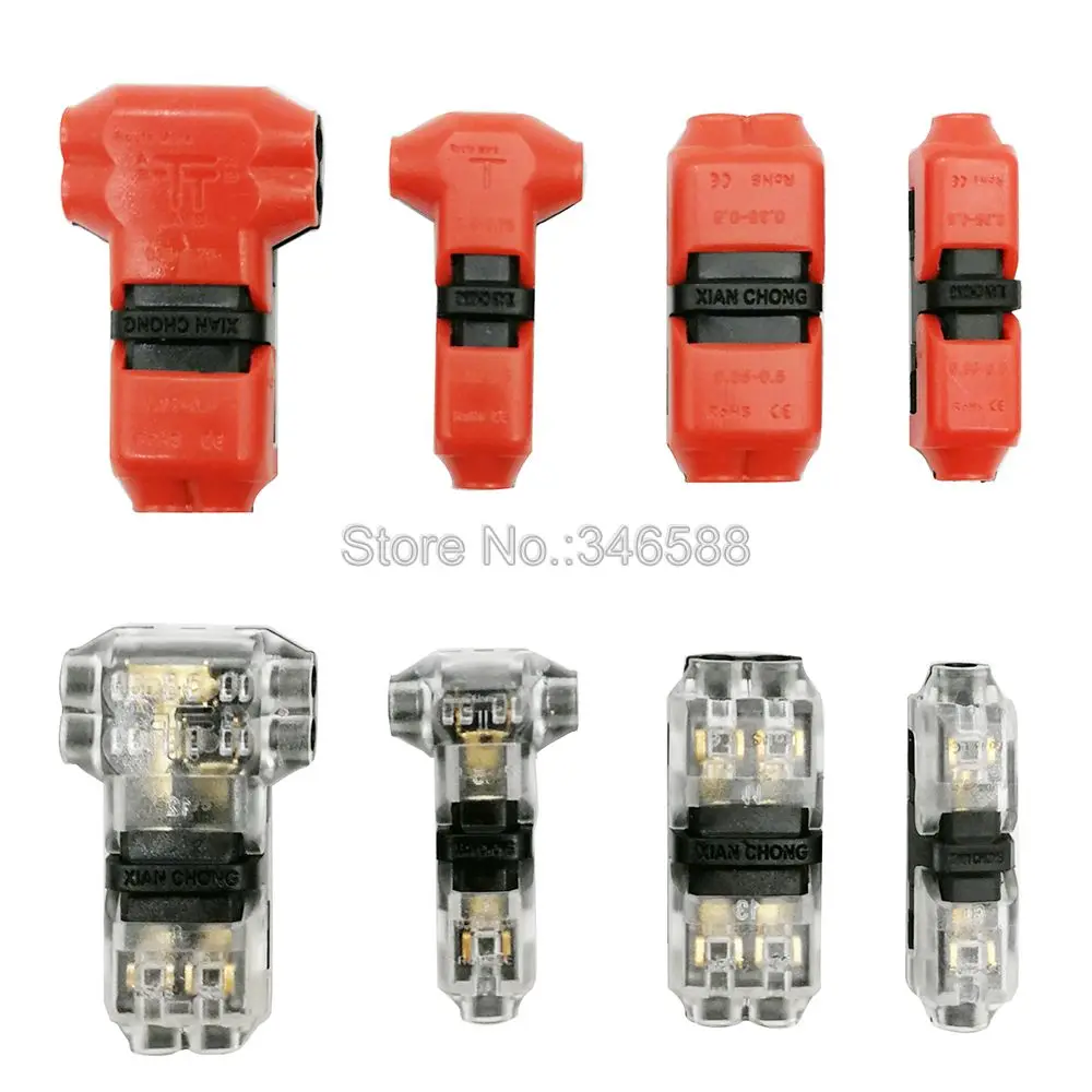 

10pcs Quick Splice Wire Joint Connector for AWG22-18 1pin / 2pin LED Strip Wire Cable Electrical Crimp Terminal Blocks Conductor