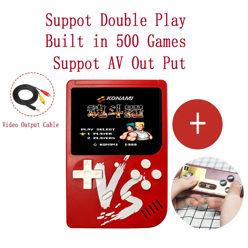 

Handheld Game Player Retro Mini Handheld Game Console Built-in 500 Games Support AV Output DoublePlay 2.6 inch Video Game Player