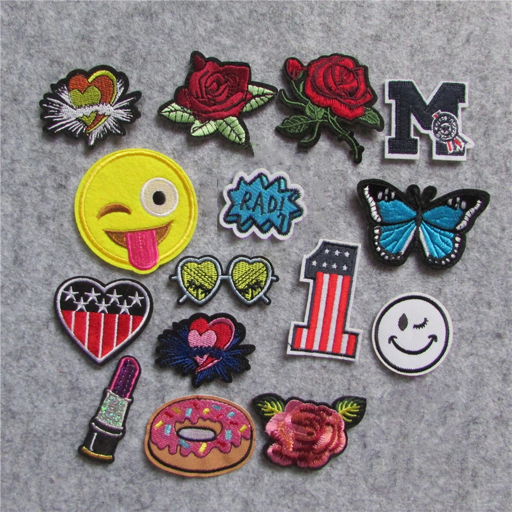 

mixture Patch for Clothing Iron On Embroidered Sew Applique Cute Patch Fabric Clothes Badge Garment DIY Apparel Accessories