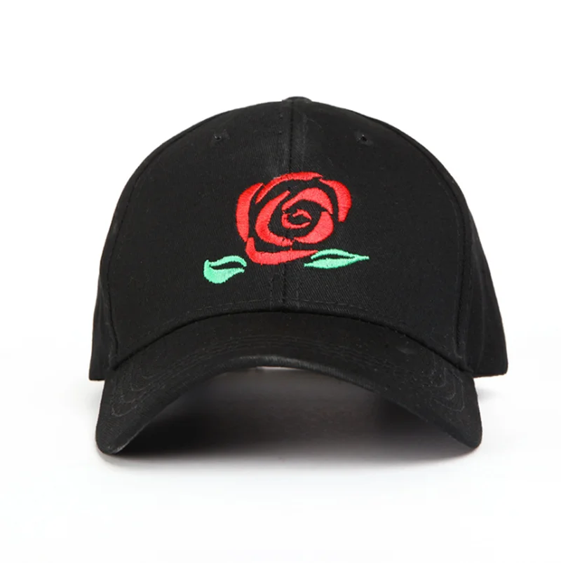 

2019 New Hot Fashion Roses Men Women Baseball Caps Spring Summer Sun Hats for Women Solid Snapback Cap Wholesale Dad Hat