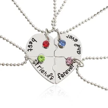 4 Piece Puzzle Broken Heart Best Friend Forever And Ever Choker Necklace Set Friend BFF Necklaces