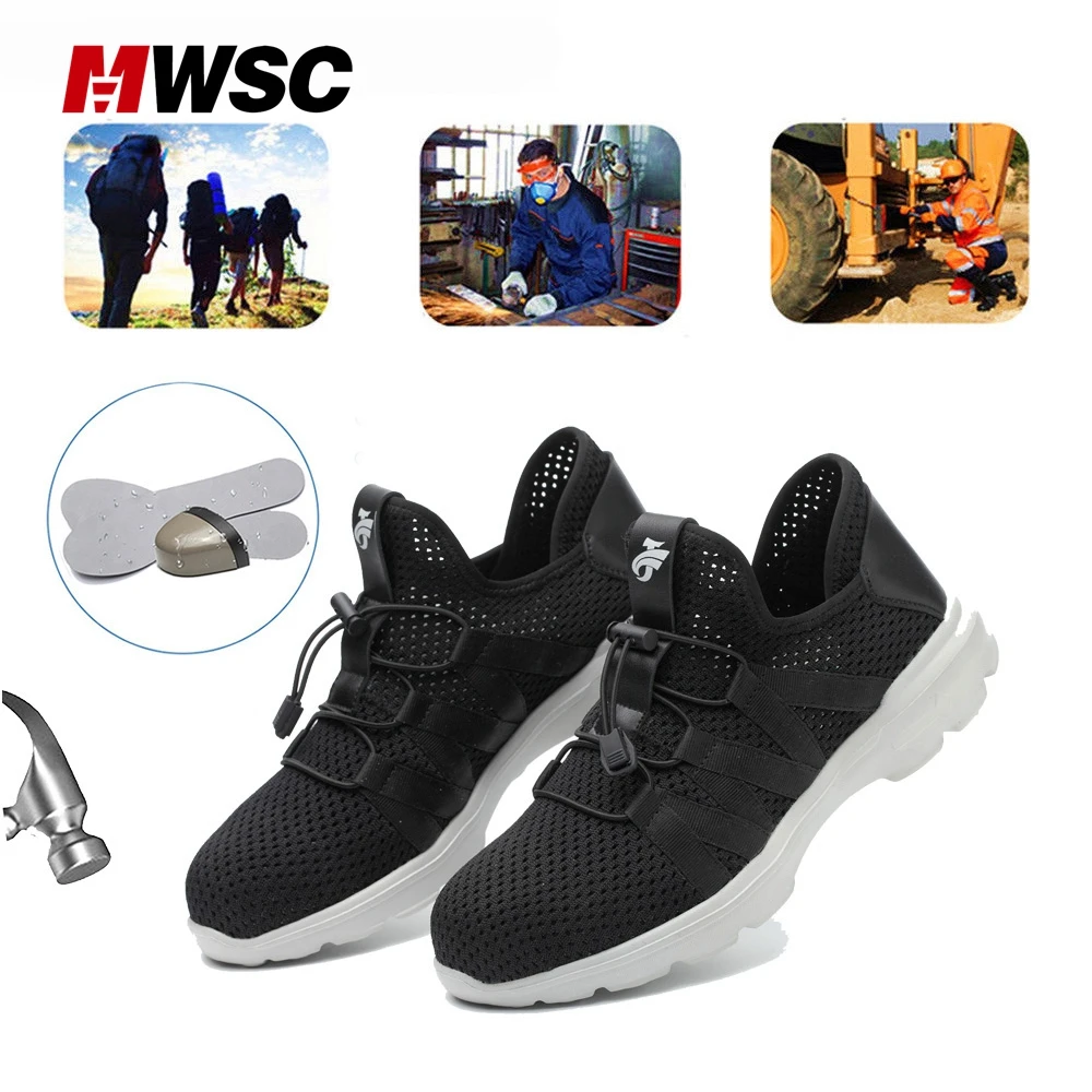 MWSC رجل أحذية أمان سلامة العمل الصلب كاب حذاء مزود بفتحة للأصابع البناء ل تنفس ثقب واقية بوتا Lightweigh الغمد MWSC رجل أحذية أمان سلامة العمل الصلب كاب حذاء مزود بفتحة للأصابع البناء ل تنفس ثقب واقية بوتا Lightweigh الغمد