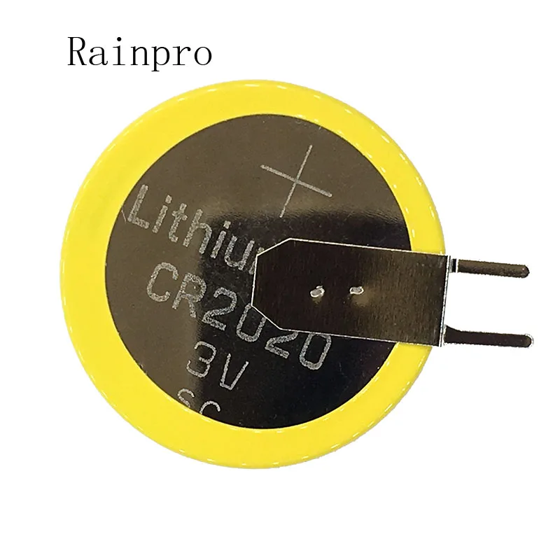 

Rainpro 2PCS/LOT CR2020 2020 with pins lithium battery coin cell Soldering foot for remote control / electronic meter