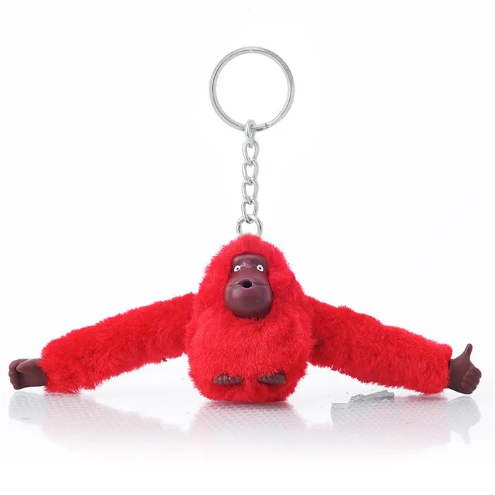 Cute 3D Monkey Plush Doll Pendant Keychain For Handbag Messenger Bag Purse Pom Pom Orangutan Plush Toy Animal Keyring Accessory (21)