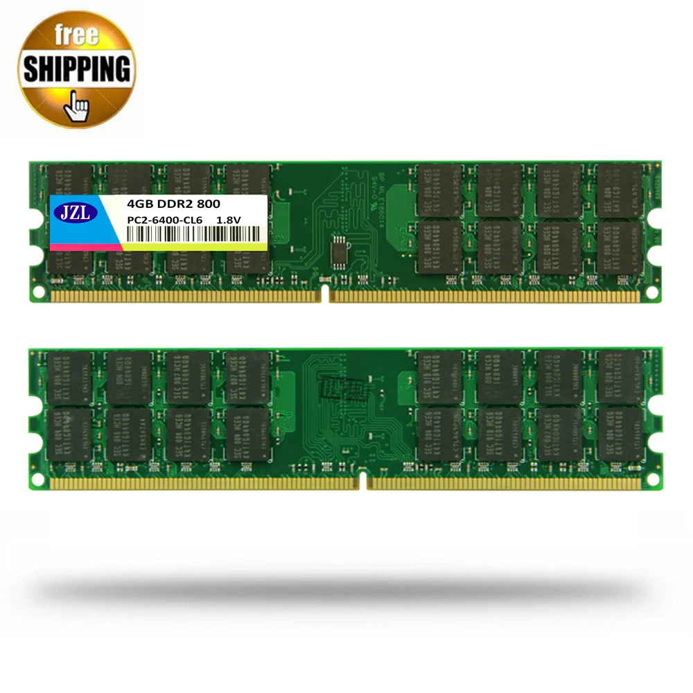 JZL Memoria PC2-6400 DDR2 800 МГц/PC2 6400 DDR 2 800 МГц 4 Гб LC6 240PIN без ECC настольный компьютер DIMM память ram для процессора AMD