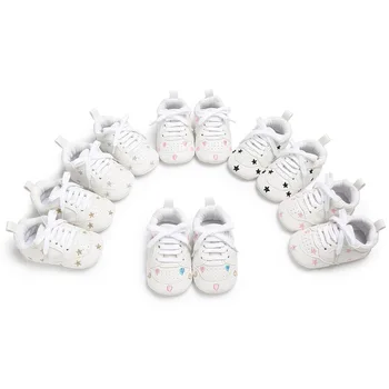 

Classic laced star pattern men and women baby PU toddler shoes