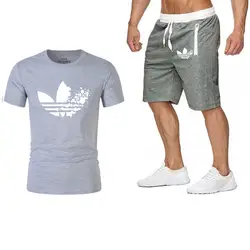 2019 новый мужской комплект из двух предметов футболка + шорты костюм мужские пляжные шорты летние топы футболки Модная Футболка Высокое