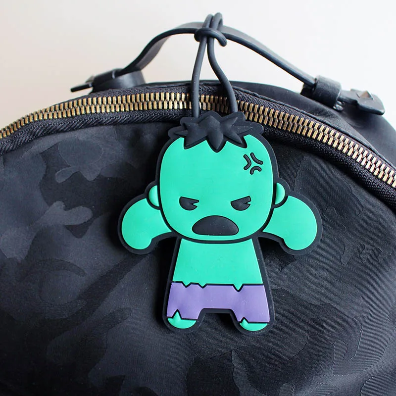 Travel Accessories Cartoon Silica Gel Iron man Luggage Tag Women Portable Label Suitcase ID Address Holder Baggage Boarding