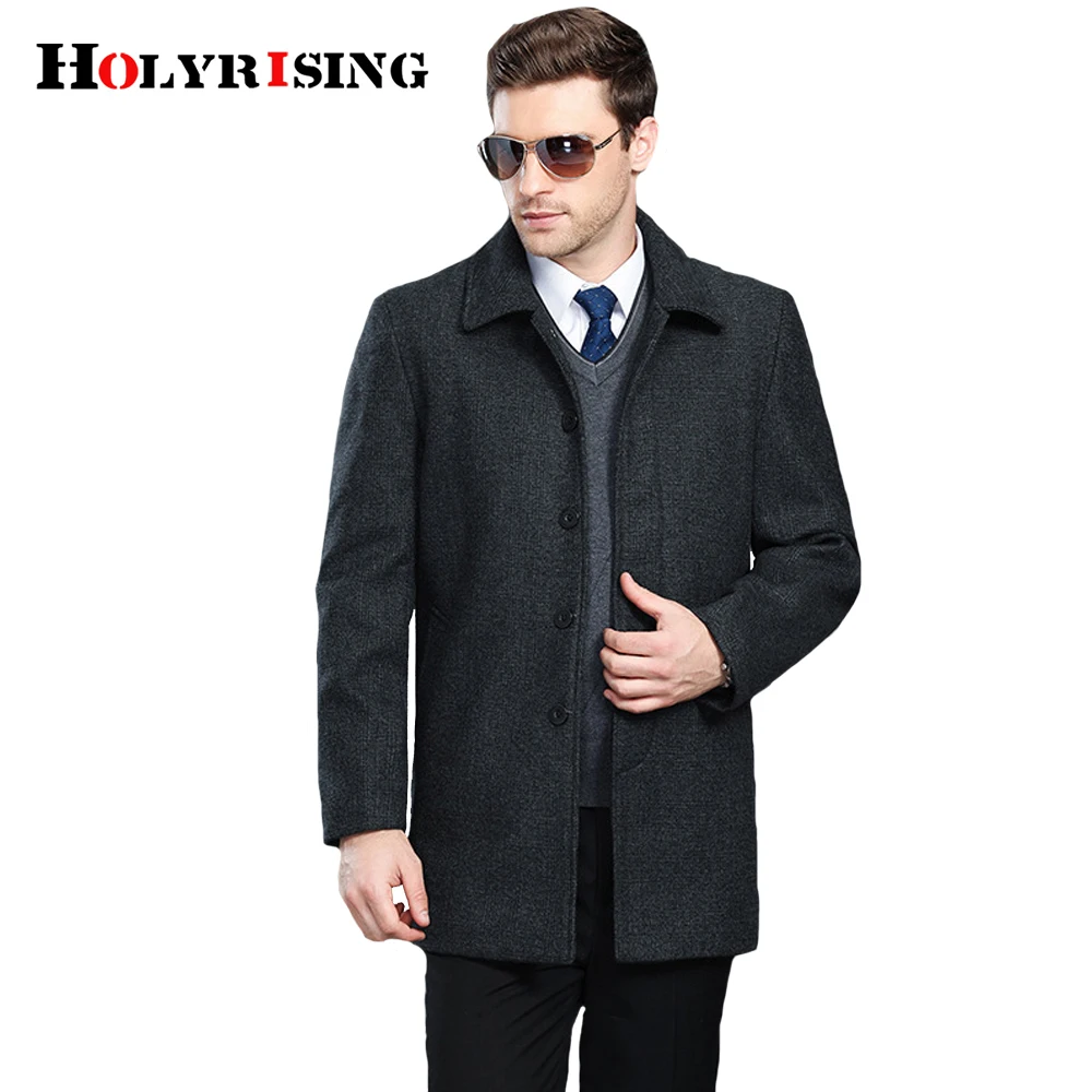 Holyrising Men Wool Coats Turn Collar Thick Mens Winter Jackets Loose Overcoat Classic Soft Coats For Male Peacoat Hot 18567-5 Holyrising Men Wool Coats Turn Collar Thick Mens Winter Jackets Loose Overcoat Classic Soft Coats For Male Peacoat Hot 18567-5