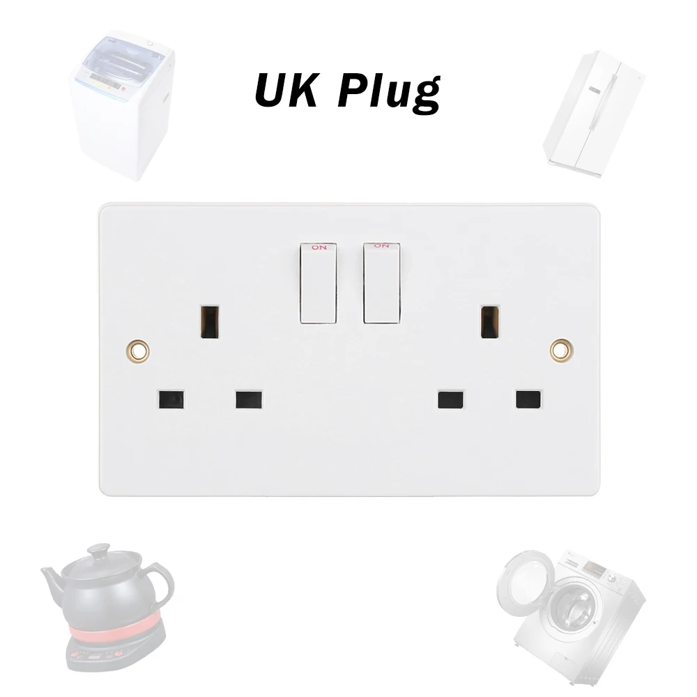 1 шт. двойной 2 Gang Plug белый Dual Usb зарядное устройство стенная электрическая розетка перешли квадратный край 13 Ампер порты и разъёмы Разъем дома применение