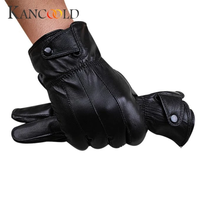 

KANCOOLD Gloves Men Fashion Warm Cashmere Leather Male Winter Gloves Driving Waterproof high quality gloves men 2018NOV23