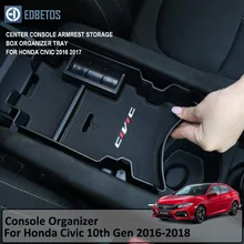 EDBETOS подлокотник коробка для хранения для Honda Civic 10th Gen центр вторичный лоток Органайзер коробка для Honda аксессуары