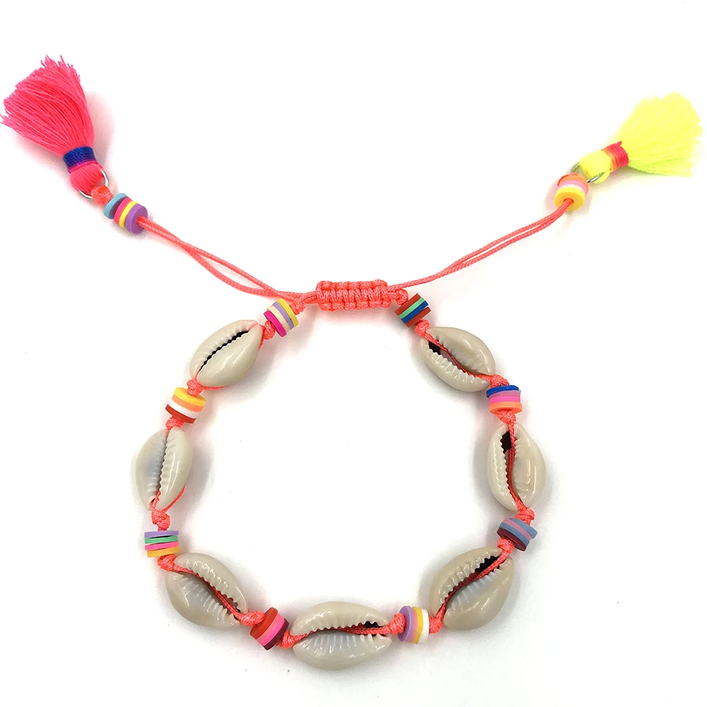 

New Bohemia sea beach shells bracelets colorful tassels charm bracelet Boho Bohemian Charms bangle Bracelets