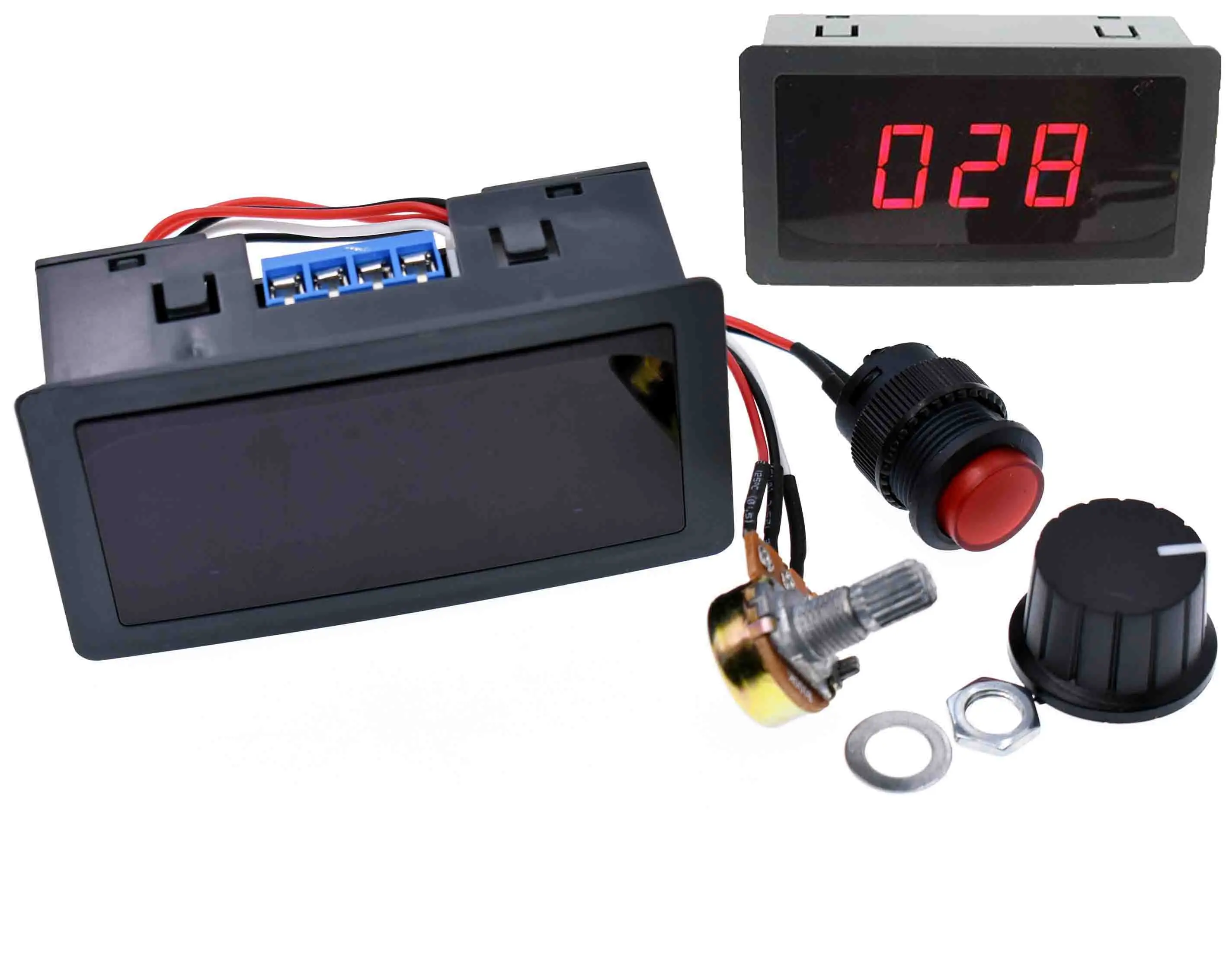 

DC 6V-30V 12V 24V MAX 8A 16kHz Adjustable PWM Motor Speed Controller Digtal Display DC motor Control CV Governor Switch