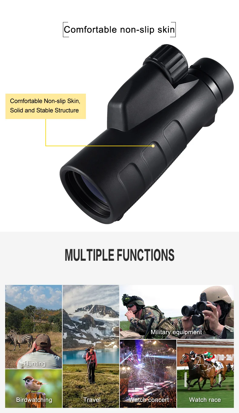 15x50 alta ampliação monocular à prova dwaterproof