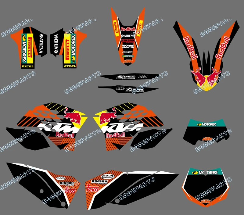 

New style (BULL BLACK 0408) TEAM BACKGROUNDS DECALS STICKER GRAPHICS KIT FOR KTM Motorcycle SX XC XC-W EXC 2008 2009 2010 2011