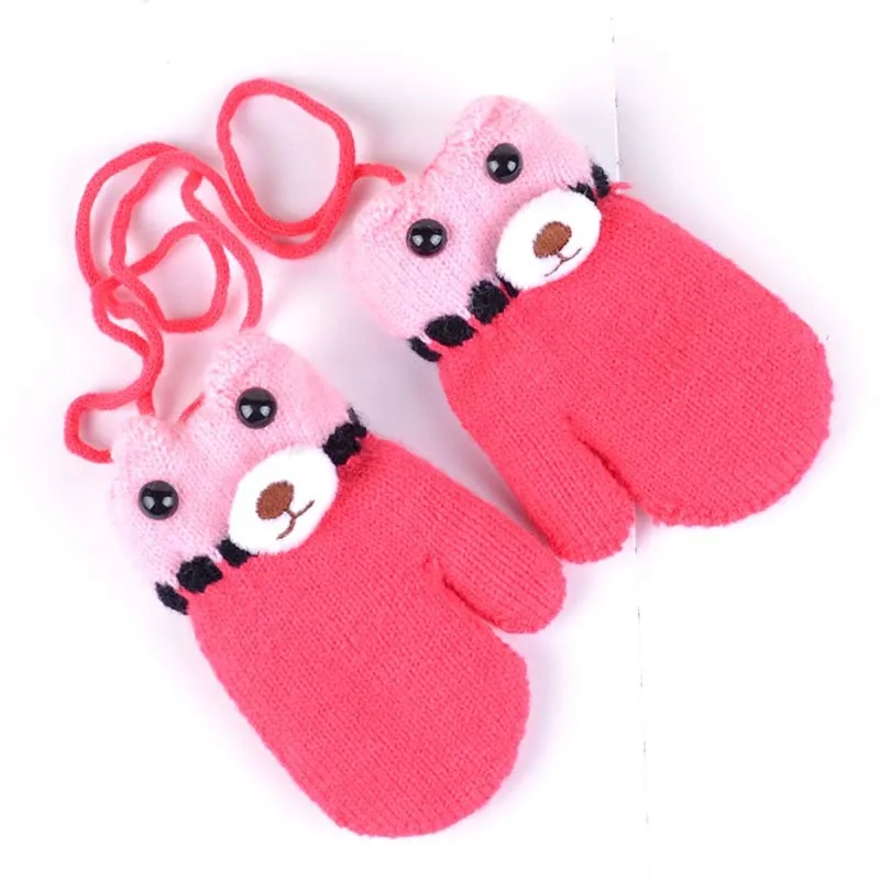 Bear Winter Baby Gloves Cartoon Warm Kids Mittens Knitted Cotton Baby Gloves For Girls Boys Crochet Mittens Baby Accessories (10)