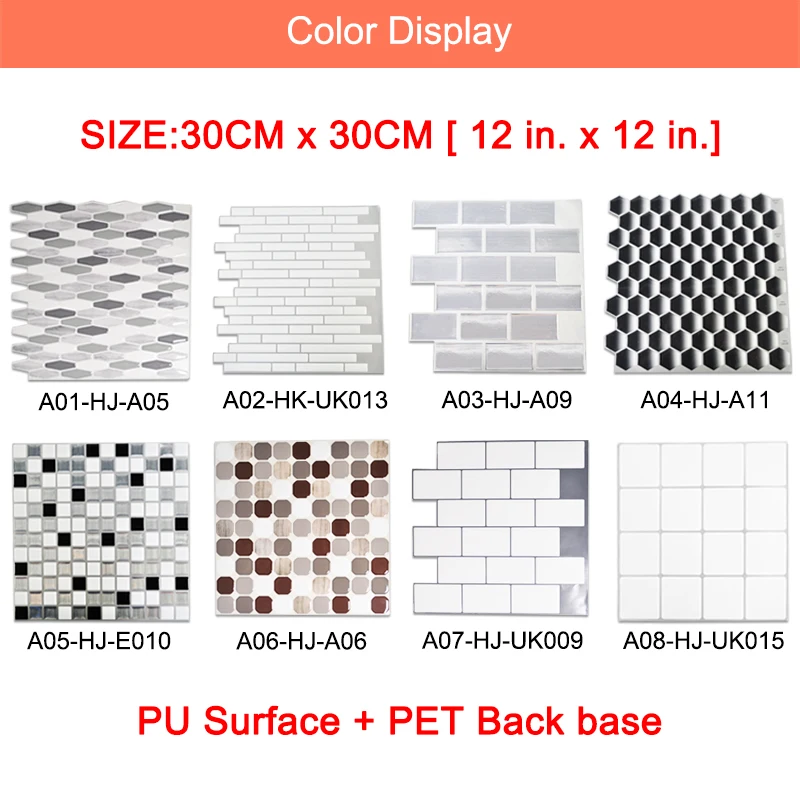 3D Wall Sticker Mosaic Brick Self-Adhesive Wall paper for Kitchen Bathroom Home Waterproof DIY Wall Stickers Wall Decal Sticker 3D Wall Sticker Mosaic Brick Self-Adhesive Wall paper for Kitchen Bathroom Home Waterproof DIY Wall Stickers Wall Decal Sticker